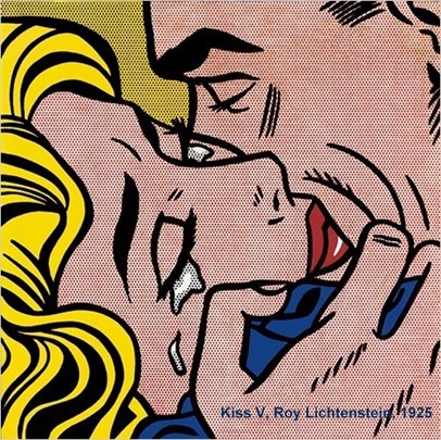 Roy Lichtenstein - “Kiss V” (1964) painting is held in a private collection