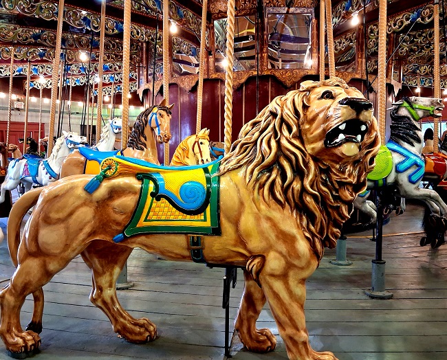 one of two lions